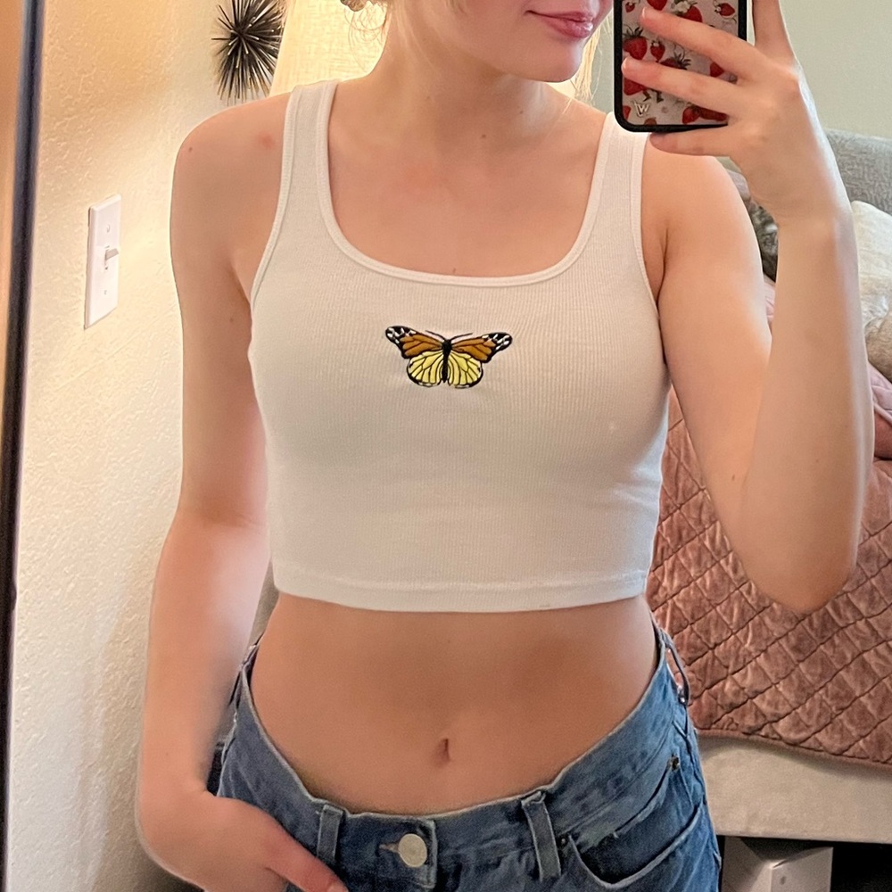butterfly cropped tank top